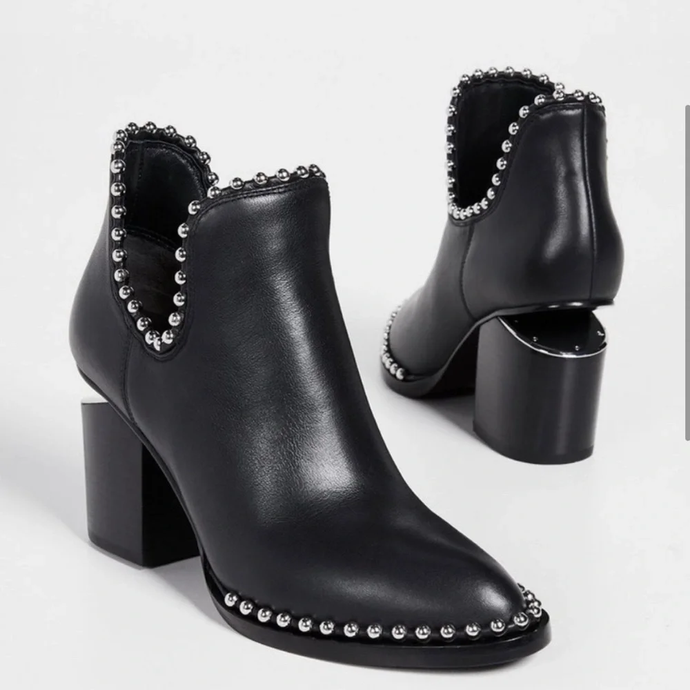🖤Alexander Wang Gabi Cut-out Studded High Heel Booties - Picture 2 of 10